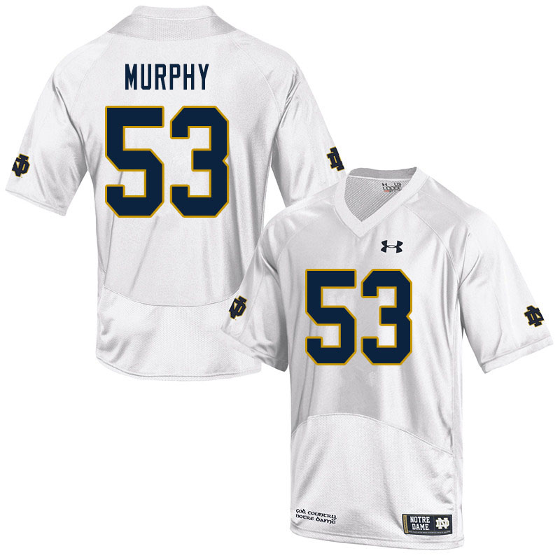 Men's NCAA Notre Dame Fighting Irish #53 Quinn Murphy Stitched College Under Armour Authentic White Football Jersey MW10N10KR